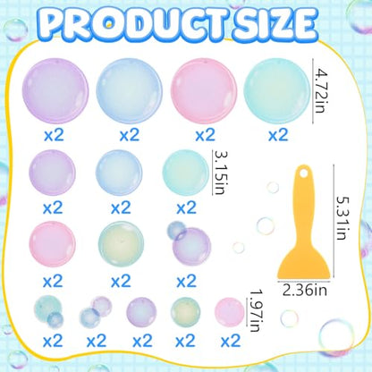 Fullhawl 30 Pcs Bubble Non Slip Bathtub Stickers Colorful Bubble Anti Slip Shower Stickers Shower Floor Nonslip Sticker Applique Adhesive Decals Treads with Scraper for Bathtub Bathroom Floor - style: Bubble