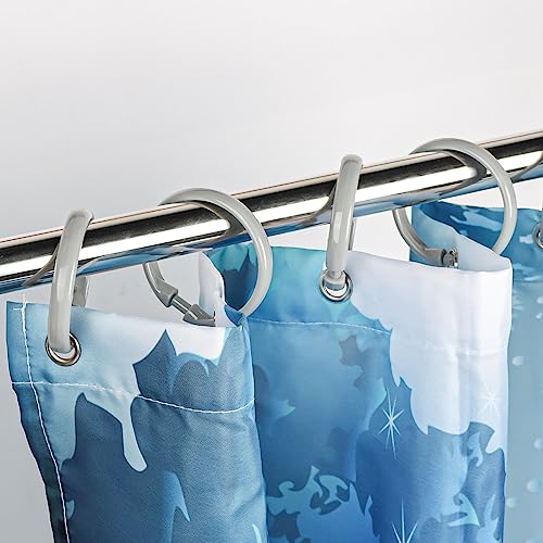 Grey Shower Curtain Hooks Rings, 12 Pcs Circular Plastic Shower Curtain Rings for Bathroom, Plastic Shower Curtain Hooks for Shower Curtain Rod, Shower Hooks Rings for Shower Curtain - color: Grey