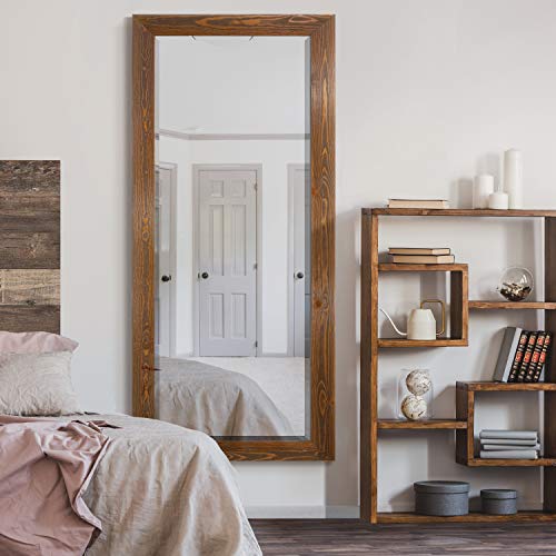 Barnwood Wood Full Length Mirror - Colonial Maple - color: Maple, size: 61"L x 25"W