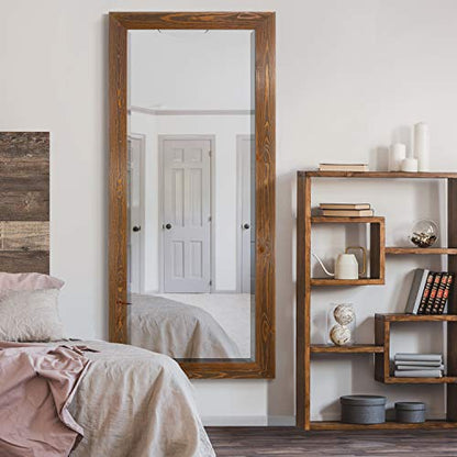 Barnwood Wood Full Length Mirror - Colonial Maple - color: Maple, size: 61"L x 25"W