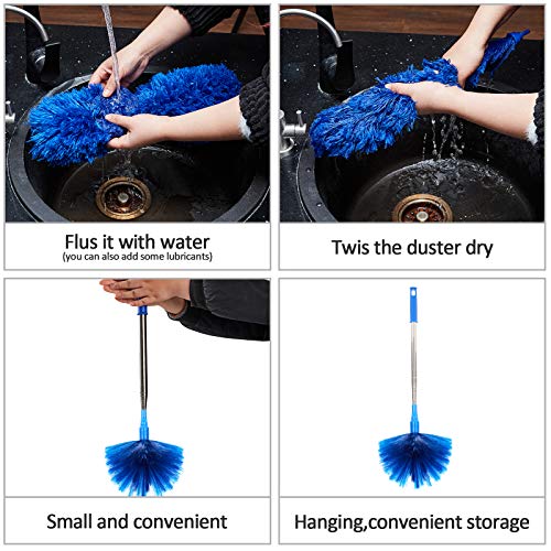 Cobweb Duster with ExtensionPole,Dusters for Cleaning with 2 DusterHeads