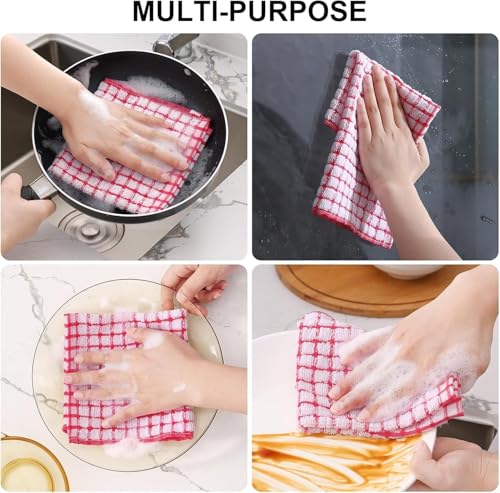 6 Pack Waffle Weave Hand Face Head Towel 12x12 Inches Soft Absorbent Kitchen Dish Tea Towel Bath Guest Gym Washcloths Multi Purpose Towels (Random Color)