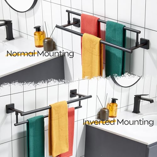 KOKOSIRI Towel Bars 24-Inch Bathroom Towel Holder Oil Rubbed Bronze Bath Towel Rails Racks Wall Mounted Stainless Steel B5009ORB-L24 - color: Oil Rubbed Bronze, size: 24-Inch