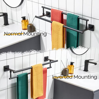 KOKOSIRI Towel Bars 24-Inch Bathroom Towel Holder Oil Rubbed Bronze Bath Towel Rails Racks Wall Mounted Stainless Steel B5009ORB-L24 - color: Oil Rubbed Bronze, size: 24-Inch