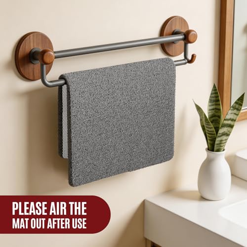 17 * 24in Shower Mat Bathtub Mat Non Slip | Bathmats Non Slip, Quick Drying Foot Scrubber Loofah Mats for Inside Shower, Tub, Bathroom, Home, Grey - color: Grey, size: 24" x 17" (Rectangular)