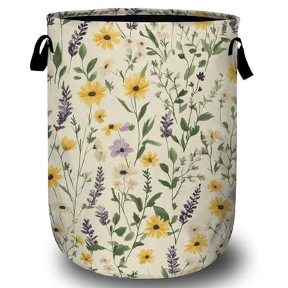 Daisy Lavender and Buttercups Laundry Basket, Laundry Hamper Collapsible Oxford Cloth with Handle Clothes Storage Bin for Bathroom Laundry Room Bedroom 15.7 X 20 Inch - color: Daisy Lavender and Buttercups