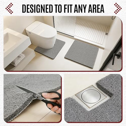 24 * 24in Shower Mat Bathtub Mat Non Slip | Bathmats Non Slip, Quick Drying Foot Scrubber Loofah Mats for Inside Shower, Tub, Bathroom, Home, Grey - color: Grey, size: 24" x 24" (Rectangular)