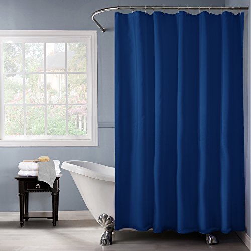 Bath Bliss PVC Heavy Weight Shower Curtain Liner | 4G | 70"x72" | Rust Resistant Copper Grommets | Magnetic Hem | White - color: Navy, size: 70"W x 72"L (Pack of 1)