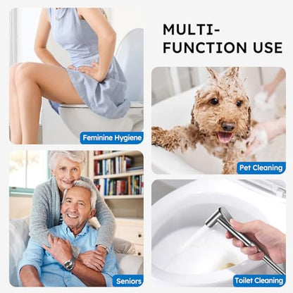Arofa Built-in Hot and Cold Bidet Sprayer for Toilet, Hands-Free Control | Wall-Mounted Design, Dual Control Modes, Leak-Free Bidet Hose, Feminine/Baby/Pet Wash, Cloth Clean & Rinse, Stainless Steel - color: Brushed Nickel, size: Built-in Hot & Cold Water