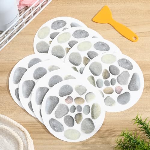 Cabilock 8Pcs Anti-Slip Bathtub Stickers 5.9X5.9 Inch Self-Adhesive Non Slip Stickers for Bathroom Tub Safety Decals Stone Pattern Shower Treads