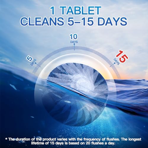 Vacplus Automatic Toilet Bowl Cleaner Tablets, Drop-In Tank Cleaner for Bathroom, Prevent Stains & Deodorize, Long-Lasting Cleaning Tabs, Easy-Use Freshener for Bowl & Tank, 50 Pack | Bathroom Tank, Prevent Stains, Deodorizing, Easy Use - size: 1 Count (P
