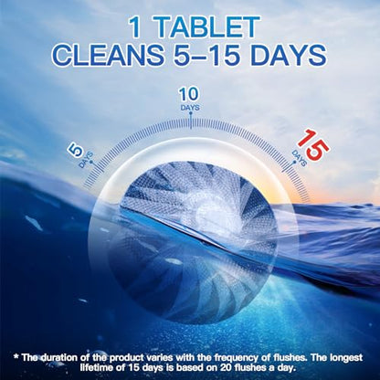 Vacplus Automatic Toilet Bowl Cleaner Tablets, Drop-In Tank Cleaner for Bathroom, Prevent Stains & Deodorize, Long-Lasting Cleaning Tabs, Easy-Use Freshener for Bowl & Tank, 50 Pack | Bathroom Tank, Prevent Stains, Deodorizing, Easy Use - size: 1 Count (P