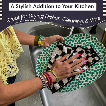 Double-Sided Microfiber Washcloths, Charstir | Super Absorbent Lint-Free Fast Drying, Durable & Soft For Cleaning Dishes Cars & More Kitchen Washcloths Microfiber Cloth Set - color: Chars