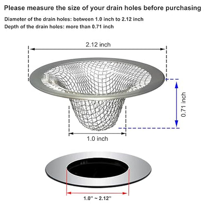 1.0" Small Drain Strainer, Sink Drain Hair Catcher, Bathroom Sink Drain Strainer, 2PCS Drain Mesh Baskets for Laundry, Mop Pool, Utility, Slop, RV Sink, Stainless Steel Drain Filter - style: Strainer-2PCS