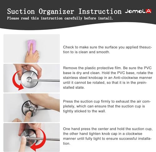 JOMOLA Towel Bar Suction Hand Towel Rack for Bathroom Stainless Steel Kitchen Towel Rail Holder Storage Hanger No Drilling Towel Bar Matte Black,17 inches - color: Matte Black