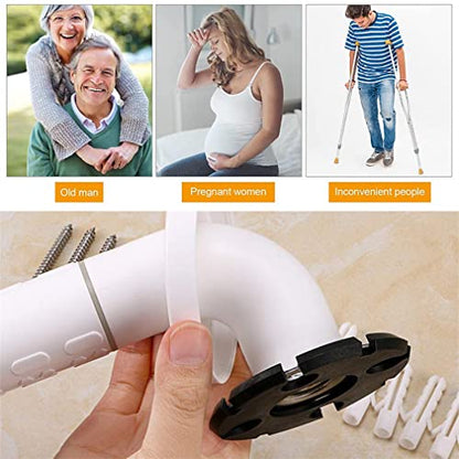Grab Bars Anti Slip Shower Handle Bathroom Grab Bar Hand Rail Support Assist Bath Handles Bathroom Balance Bars for Handicap Elderly Injury - size: 30*8cm