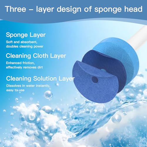 Disposable Toilet Brush with 32 Refill Heads and Holder- Clean Brush Starter Kit with 1 Toilet Wand, 1 Storage Caddy and 1 Fragrant Tablet (1 + 32) - color: White