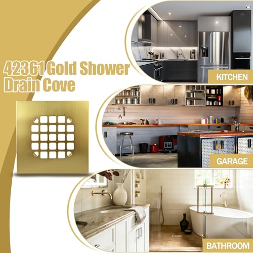 4-1/4" Square Shower Drain Cover, Stainless Steel Hair Catcher Strainer | Catches Hair & Debris Before Clogs - Precision grid traps hair and soap scum while allowing full flow
