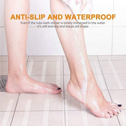 6 Pack Bathtub Non Slip Stickers, Anti Slip Shower Stickers Clear and Textured, Adhesive Safety Strips for Shower Floor and Tile, Strong Grip Decals with Scraper Tool for Bath Tub and Stairs