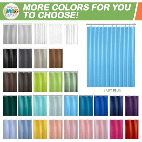 2 Pack | Light Blue Plastic Shower Curtain Or Liner, 72x72 Inch Lightweight Plastic Bathroom Shower Showroom Inner Curtain with Rustproof Metal Grommet Holes and Weighted Magnets - color: Light Blue