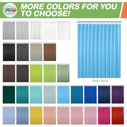 2 Pack | Light Blue Plastic Shower Curtain Or Liner, 72x72 Inch Lightweight Plastic Bathroom Shower Showroom Inner Curtain with Rustproof Metal Grommet Holes and Weighted Magnets - color: Light Blue