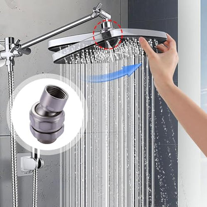 Shower Head Swivel Ball Adapter, Solid Brass Adjustable Shower Arm Connector, Polished Chrome Finish (Gray) - color: Gray