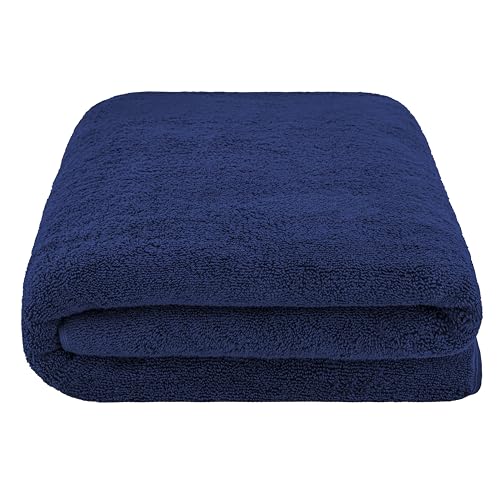Cotton Paradise 100% Cotton Turkish Towel, Soft Absorbent Quick Dry, 40x80 Oversized Bath Sheet Towel, Navy Blue - color: Navy Blue, size: 40"x80"