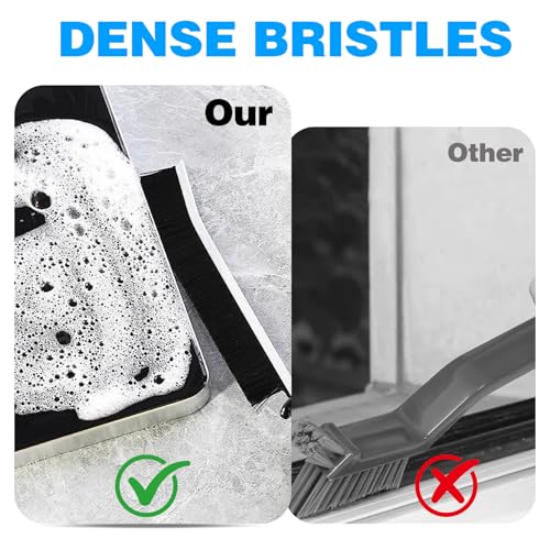 Crevice Cleaning Brush 9-Pack - Heavy Duty Hard Bristle Gap Brush for Deep Cleaning - Ultra-Thin Window Track Cleaning Tool for Shower Grout