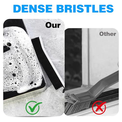 Crevice Cleaning Brush 9-Pack - Heavy Duty Hard Bristle Gap Brush for Deep Cleaning - Ultra-Thin Window Track Cleaning Tool for Shower Grout