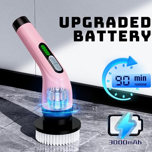 Electric Spin Scrubber - Cordless Bathroom Scrubber with 7 Brush Heads