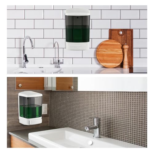 Manual Soap Dispenser 33oz Wall Mount Commercial Hand Soap Dispenser for Bathroom, Kitchen, Refillable Shampoo & Conditioner Dispenser for Liquid Gel