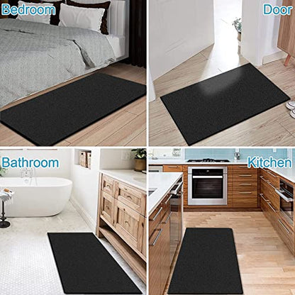 godehone Shower Mats Non Slip Without Suction Cups, PVC Loofah Bathroom Mats, Loofah Mats for Shower and Bathroom, Quick Drying, 23.6× 47.2 Inch, Black - color: Black, size: 47.2" x 23.6" (Rectangular)