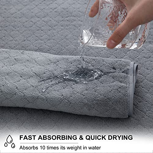 Ycosy Gray Bath Towels Set 35x70 Inches - Luxury 600 GSM Oversized Bath Sheet Towel,Extra Large Microfiber - Quick Dry,Highly Absorbent,Super Soft Shower Towels Spa Hotel Bathroom Towel Set (4-Pack) - color: Dark Gray, size: 4 Piece Bath Towel