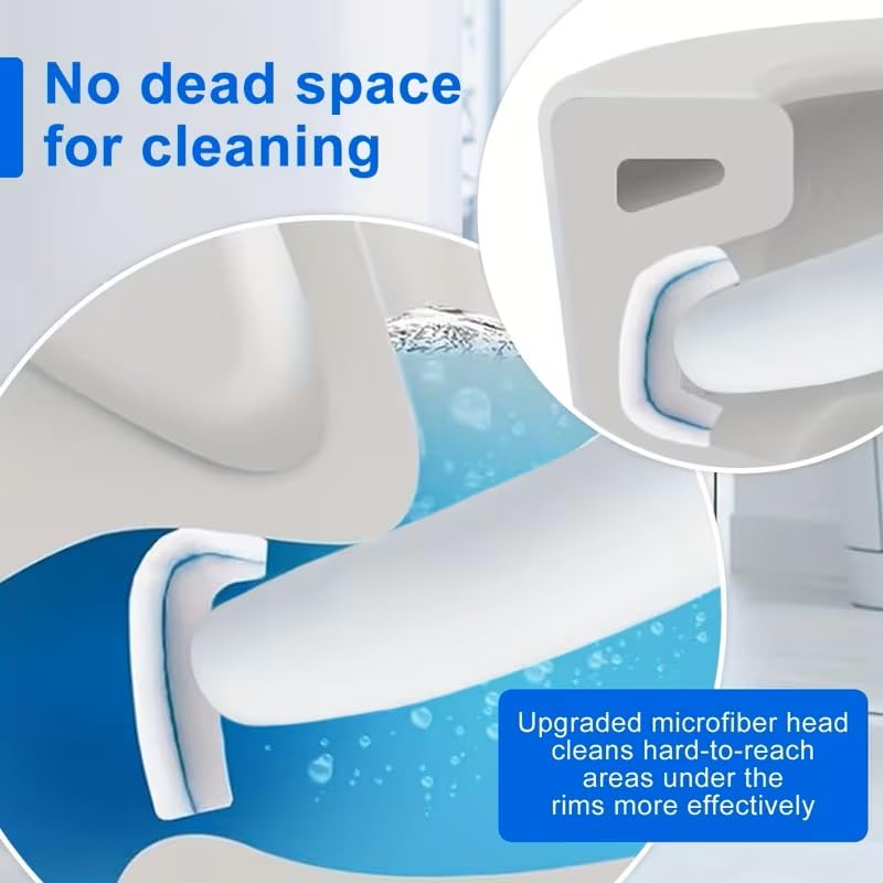 Disposable Toilet Brush Refill Heads, 50 Count, Upgraded 3-Layer Fiber Design for Deep Cleaning, Compatible with Most Toilet Wand Systems, Bathroom Scrubbing Pads