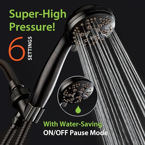 AquaDance High Pressure Luxury 6-mode Spiral Ergonomic Handheld Shower Head | Anti-clog Jets, Premium Stainless Steel Hose & Adjustable Bracket for the Ultimate Shower Spa Experience! / Bronze - color: Oil Rubbed Bronze, size: 2.5 Gallon Per Minute, style
