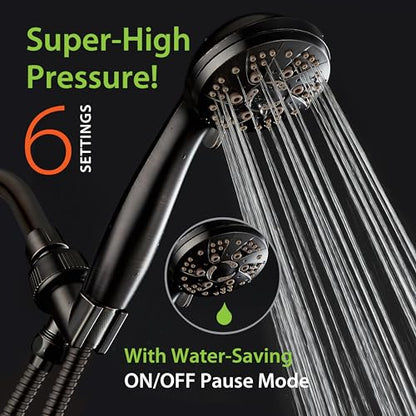 AquaDance High Pressure Luxury 6-mode Spiral Ergonomic Handheld Shower Head | Anti-clog Jets, Premium Stainless Steel Hose & Adjustable Bracket for the Ultimate Shower Spa Experience! / Bronze - color: Oil Rubbed Bronze, size: 1.8 Gallon Per Minute, style