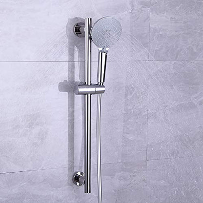 Shower Slide Bar with three Function Massaging Hand Shower Head Adjustable SUS 304 Stainless Steel Polished D500011C - color: Chrome
