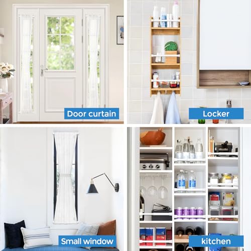 Spring Tension Curtain Rods Short Tension Rod (White,8" to 12"-4Pcs) - color: White, size: 8" to 12"-4Pcs