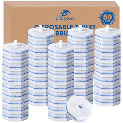 50 Pcs Disposable Toilet Cleaner Refill Pads, Universal Toilet Bowl Brush Replacement Heads, Durable Deep Cleaning Refills, Fresh Scent Bathroom Cleaning Supplies - size: 1 Count (Pack of 50)