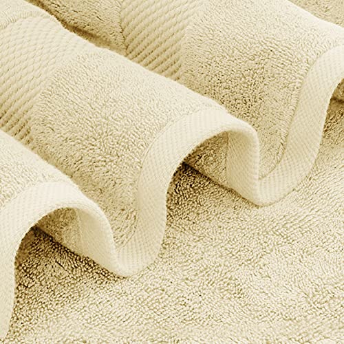 White Classic Luxury Soft Beige Bath Sheet Towels - 650 GSM Cotton Luxury Bath Towels Extra Large 35x70 | Highly Absorbent and Quick Dry | Hotel Collection Extra Large Bath Towels Oversized, 2 Pack - color: 09: Beige