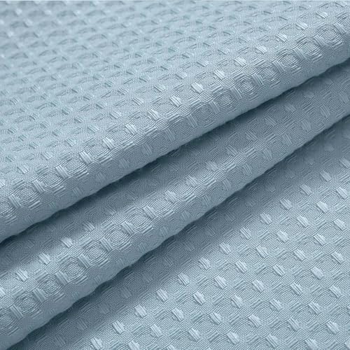 River Dream Heavyweight Waffle No Hook Shower Curtain with Liner,Blue,71x74 | Dotted Waffle,Snap-in Liner,Heavy Duty,Quick Dry,Mesh Top Window,With Bottom Magnets,Hotel-Grade,Washable,Standard Size - color: Blue, size: 71"W x 74"L (Pack of 1)