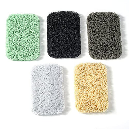 12PCS Soap Savers Pads BPA Free Soap Holder for Bar Soap Non-Slip Self Draining Soap Dish Soap Lift for Shower Kitchen Bathroom - color: White, Beige, Gray, Black, Green