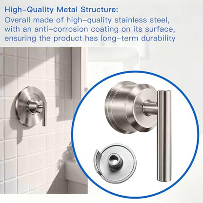 All Metal Replacement for Moen Tub/Shower Lever Handle, Compatible with Moen Shower Handle and for Cartridge,Single Handle Faucets for Adjust Water Volume and Temperature,Retro Brushed Nickel - color: Retro Brushed Nickel