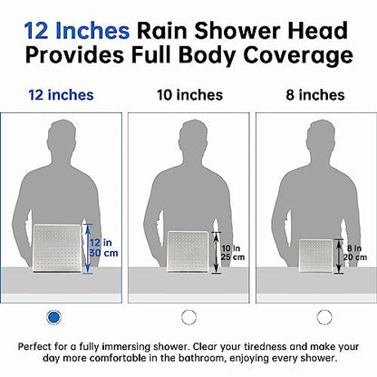 G-Promise 12 Inch All Metal Rain Shower Head with Handheld (Brushed Nickel) | Full Body Coverage, Pause Mode Diverter, Power Wash Mode Handheld, Suits Every Height, Easy to Install, Modern Bath Upgrade - color: Brushed Nickel, size: 12 Inches