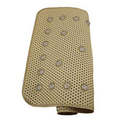Bathtub and Shower Soft Waffle Cushioned Texture Spa Bathroom Shower and Bath Mat Non Slip 27.5" x 16" with Suction Cups and Drain Holes (Beige) - color: Beige