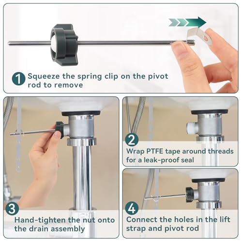 Sink Pivot Rod Replacement,18MM Ball, Bathroom Sink Drain Stopper Kit | Ball Pop Up Stopper Lever Compatible with Price Pfister, Delta, Lavatory Pop Up Center Piece Assembly - size: 18mm ball+ lever