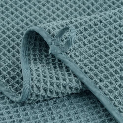 Microfiber Waffle Hand Towels, 2 Pieces, Soft, Absorbent, Fast Drying, Lint Free 430 GSM (Green) - color: Green