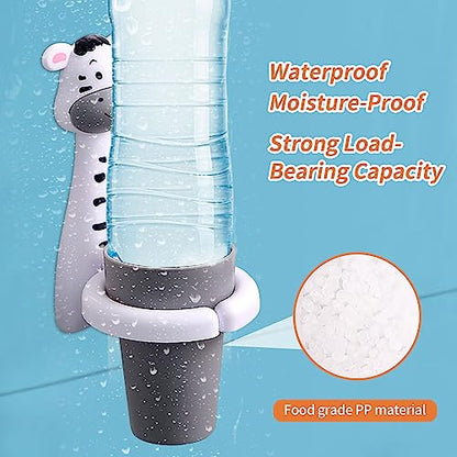 SooGree Kids Toothbrushes Holder Animal Tooth Cup Holder Wall Mounted Sucker Toothpaste Storage Set Cute Household Toothpaste Rack Mouthwash Cup Rack for Children,No Punching Shelf Bracket with Cup - color: Zebra