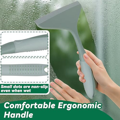 2-Pack Shower Squeegee for Glass Doors & Window | 7.8" Blade Cleaning Tool for Bathroom, Car Windshields, Mirrors, Tiles