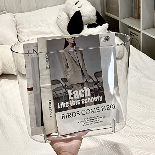 Small Trash Can Slim Garbage Can 3 Gallon Waste Basket, Clear and Green | Trash Bin Container for Bathroom, Bedroom, Living Room, Kitchen, Under Desk, Office, Colleg Dorm - color: Clear and Green